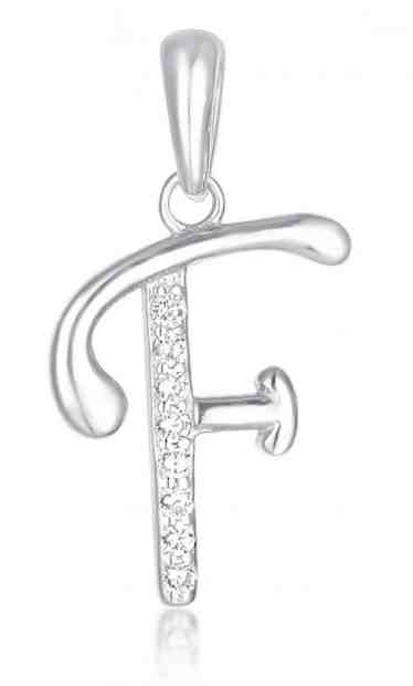 JVD Stříbrný přívěsek písmeno "F" SVLP0364XH2BI0F + 2 měsíce na vrácení zboží