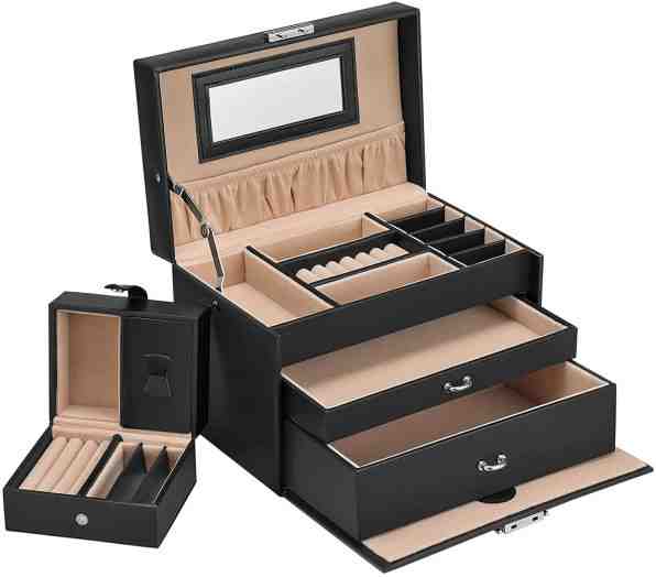 Troli Exkluzivní černá šperkovnice se zrcátkem JBC126BK + 2 měsíce na vrácení zboží