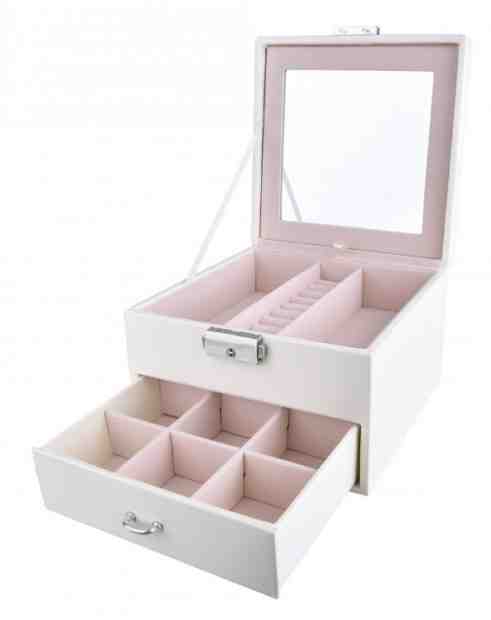 Troli Exkluzivní krémová šperkovnice se zrcátkem VJBB006 + 2 měsíce na vrácení zboží