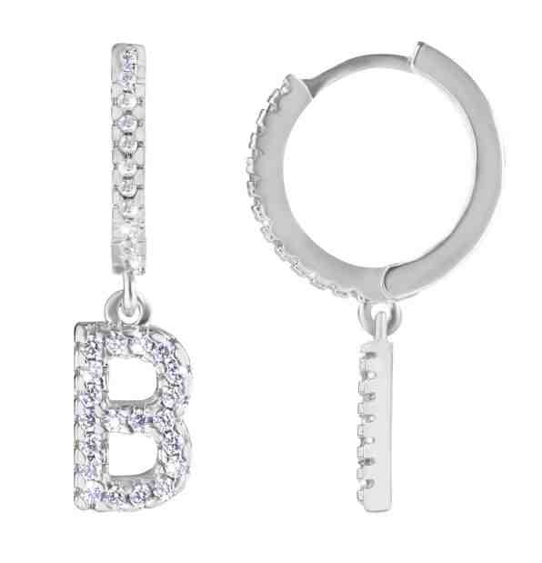 Troli Kruhová ocelová single náušnice "B" se zirkony + 2 měsíce na vrácení zboží