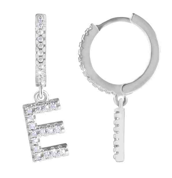 Troli Kruhová ocelová single náušnice "E" se zirkony + 2 měsíce na vrácení zboží