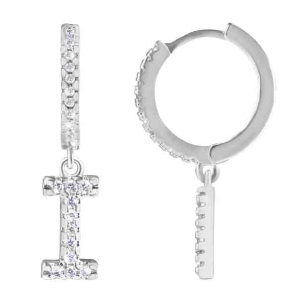 Troli Kruhová ocelová single náušnice "I" se zirkony + 2 měsíce na vrácení zboží