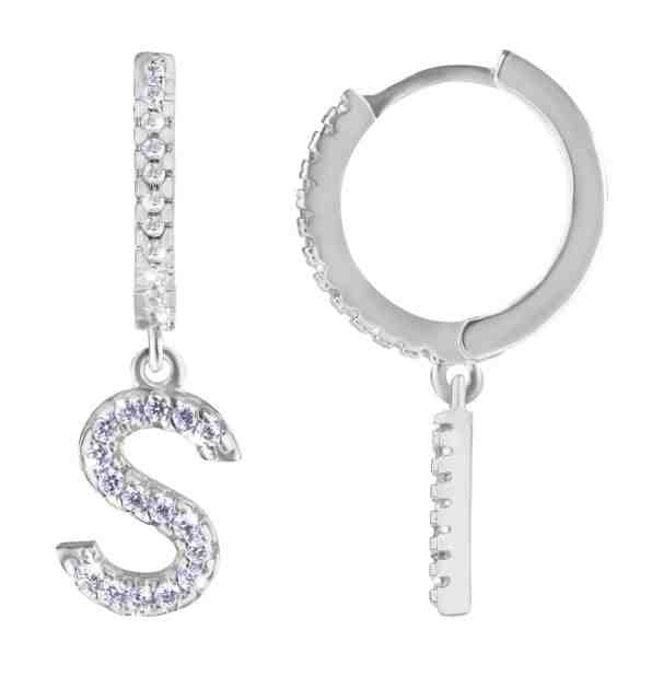 Troli Kruhová ocelová single náušnice "S" se zirkony + 2 měsíce na vrácení zboží