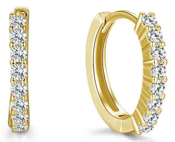 Beneto Pozlacené kruhové stříbrné náušnice AGU1152-GOLD + 2 měsíce na vrácení zboží