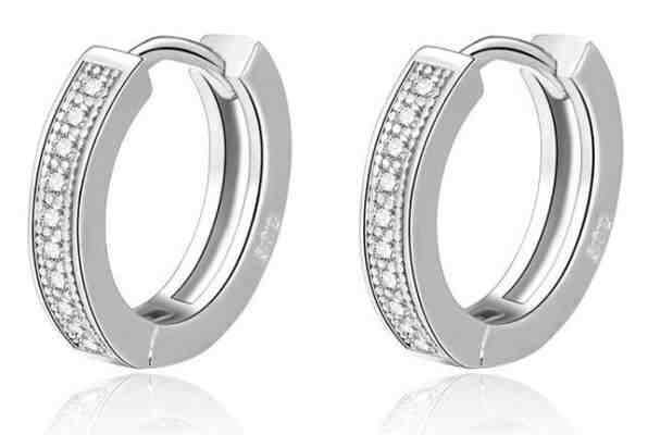 Beneto Elegantní kruhové náušnice ze stříbra AGUC2237 + 2 měsíce na vrácení zboží