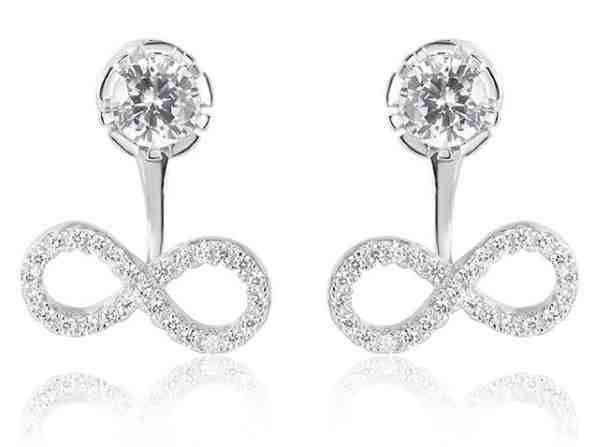Beneto Třpytivé stříbrné náušnice Nekonečno AGUP2239 + 2 měsíce na vrácení zboží