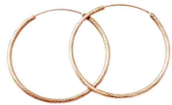 Beneto Luxusní bronzové náušnice kruhy ze stříbra AGUC1240/N-ROSE 5,5 cm + 2 měsíce na vrácení zboží