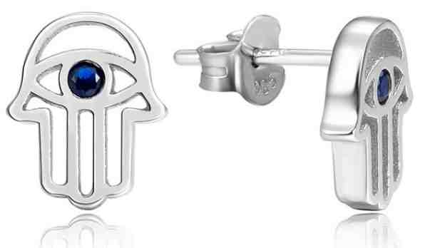 Beneto Stříbrné náušnice Hamsa - ruka Fatimy AGUP2242 + 2 měsíce na vrácení zboží