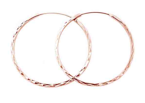 Beneto Módní pozlacené kruhové náušnice ze stříbra AGUC2439/SCS-ROSE 4 cm + 2 měsíce na vrácení zboží