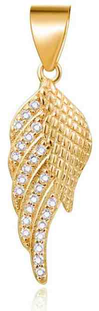 Beneto Stříbrný přívěsek se zirkony Andělské křídlo AGH594-GOLD + 2 měsíce na vrácení zboží