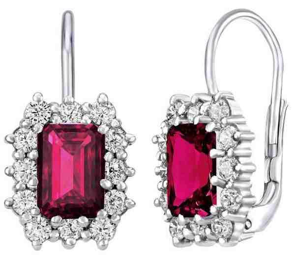 Silvego Stříbrné náušnice se syntetickým rubínem SILVEGOB31757ru + 2 měsíce na vrácení zboží