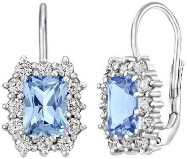 Silvego Stříbrné náušnice se syntetickým topazem SILVEGOB31757bt + 2 měsíce na vrácení zboží