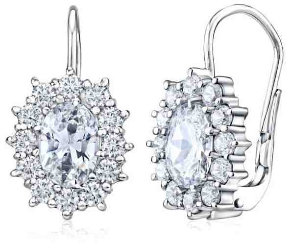 Silvego Stříbrné náušnice s čirými Swarovski® Zirkony SILVEGOB31571-SW + 2 měsíce na vrácení zboží