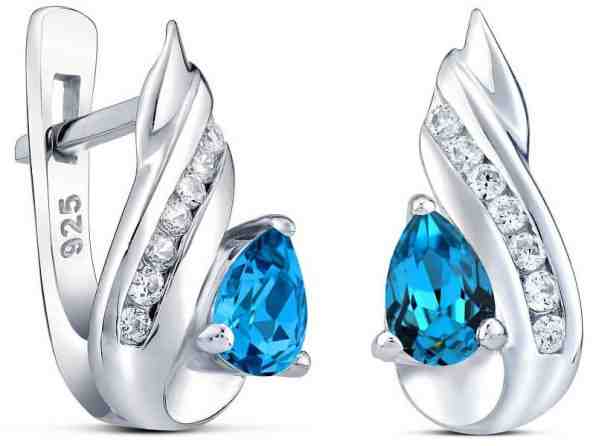 Silvego Stříbrné náušnice se syntetickým topazem CORNELIA QRE04TE + 2 měsíce na vrácení zboží