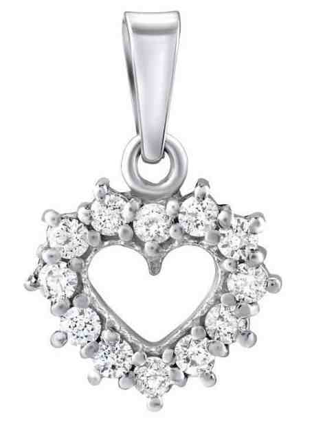 Silvego Stříbrný přívěsek Srdce se Swarovski® Zirkony SILVEGOB11698s + 2 měsíce na vrácení zboží