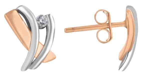 JVD Stylové bicolor náušnice se zirkony SVLE0636XH2RO00 + 2 měsíce na vrácení zboží