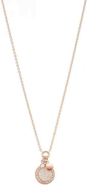 Fossil Třpytivý bronzový náhrdelník s krystaly JF03265791 + 2 měsíce na vrácení zboží