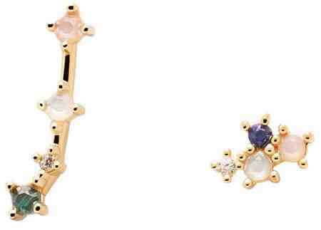 PDPAOLA Něžné pozlacené náušnice ze stříbra Beran ARIES AR01-404-U + 2 měsíce na vrácení zboží