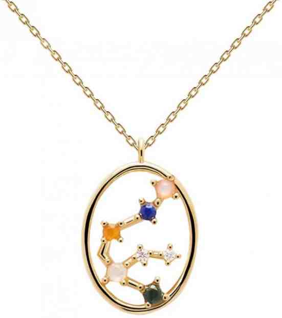 PDPAOLA Originální pozlacený náhrdelník Vodnář AQUARIUS CO01-342-U (řetízek, přívěsek) + 2 měsíce na vrácení zboží