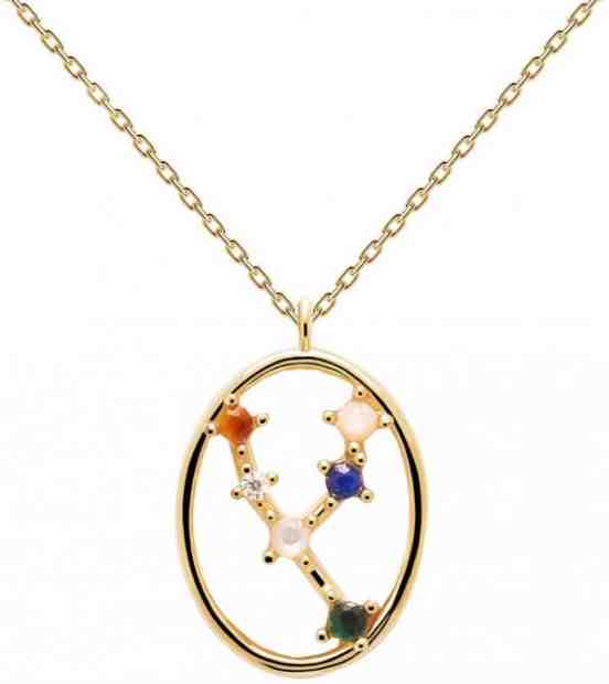 PDPAOLA Originální pozlacený náhrdelník Býk TAURUS CO01-345-U (řetízek, přívěsek) + 2 měsíce na vrácení zboží