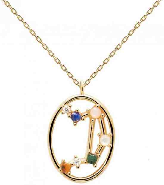 PDPAOLA Originální pozlacený náhrdelník Váhy LIBRA CO01-350-U (řetízek, přívěsek) + 2 měsíce na vrácení zboží