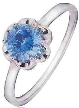 JVD Stříbrný prsten s modrým zirkonem SVLR0015SD5M2 51 mm + 2 měsíce na vrácení zboží