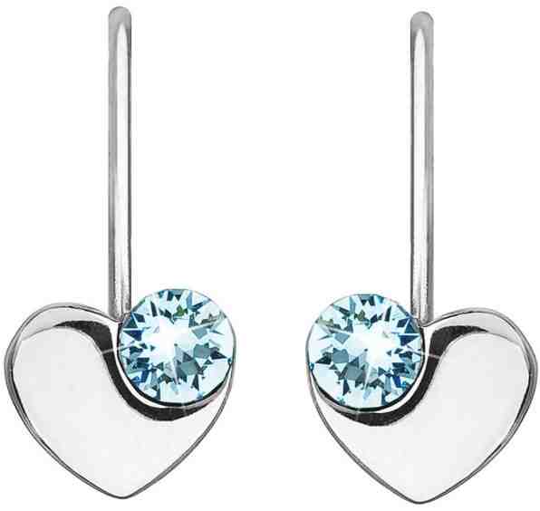 Evolution Group Stříbrné srdíčkové náušnice s krystaly Swarovski 31299.3 + 2 měsíce na vrácení zboží