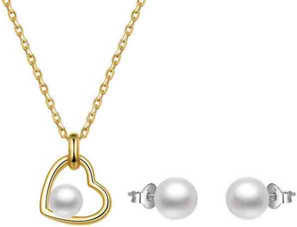 Beneto Zvýhodněná sada perlových šperků Beneto (řetízek, přívěsek, náušnice) + 2 měsíce na vrácení zboží