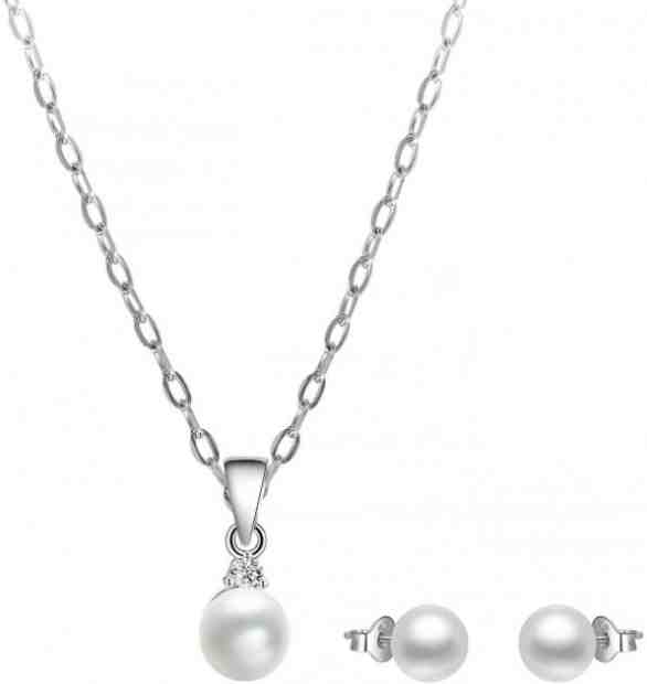 Beneto Zvýhodněná sada perlových šperků Beneto (řetízek, přívěsek, náušnice) + 2 měsíce na vrácení zboží