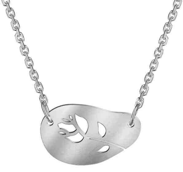 Praqia Něžný stříbrný náhrdelník s růží Rosa N6322 + 2 měsíce na vrácení zboží