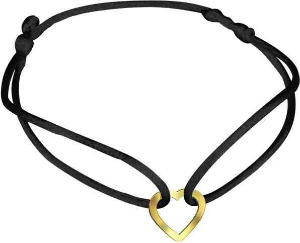 Brilio Černý kabala náramek se zlatým srdíčkem KA7009 + 2 měsíce na vrácení zboží