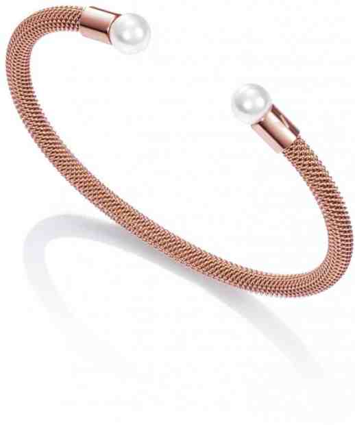 Viceroy Bronzový otevřený náramek s perlami Chic 75047P01017 + 2 měsíce na vrácení zboží