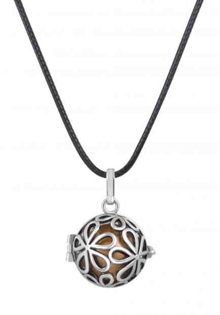 MUMMY BELL Dámský náhrdelník hnědá rolnička Velké kytičky - hnědá K3H18 + 2 měsíce na vrácení zboží