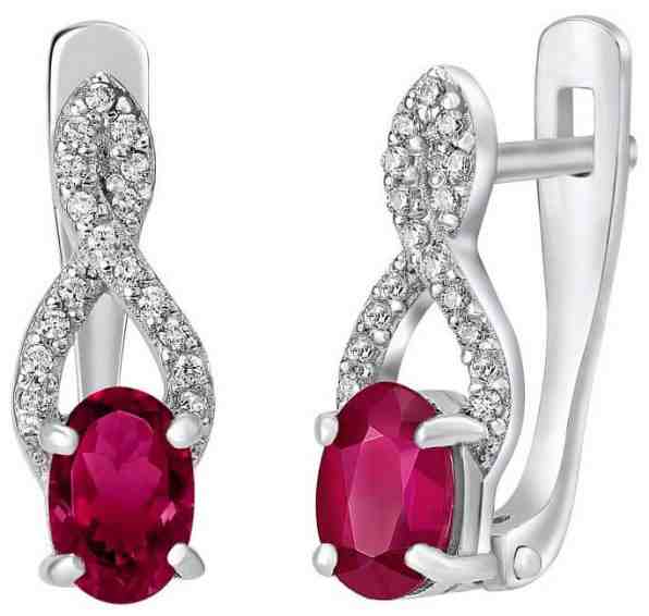Silvego Stříbrné náušnice se syntetickým rubínem GRACE QRE03R + 2 měsíce na vrácení zboží