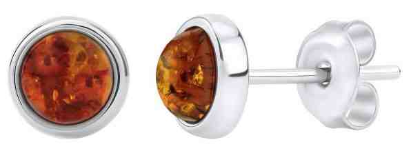 Silvego Stříbrné náušnice s přírodním Jantarem JAAJE330 + 2 měsíce na vrácení zboží