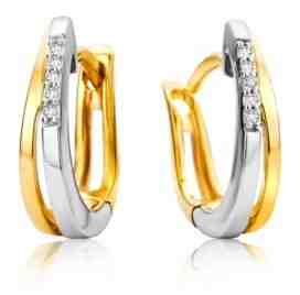 JVD Stylové bicolor náušnice se zirkony SVLE0899XH2BK00 + 2 měsíce na vrácení zboží