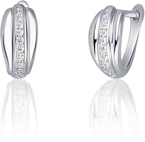 JVD Stylové stříbrné náušnice se zirkony SVLE0909XH2BI00 + 2 měsíce na vrácení zboží