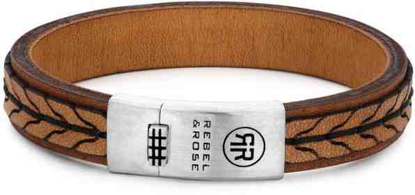 Rebel&Rose Pánský kožený náramek Stranded Cognac RR-L0080-S 21 cm - XL + 2 měsíce na vrácení zboží