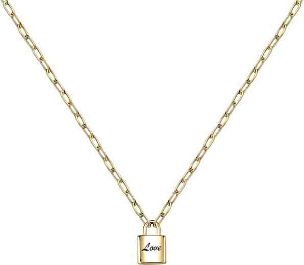 La Petite Story Pozlacený náhrdelník s visacím zámečkem Love LPS10ASD04 + 2 měsíce na vrácení zboží
