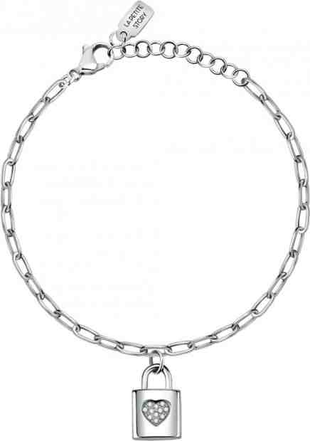 La Petite Story Ocelový náramek s visacím zámečkem Love LPS05ASD17 + 2 měsíce na vrácení zboží