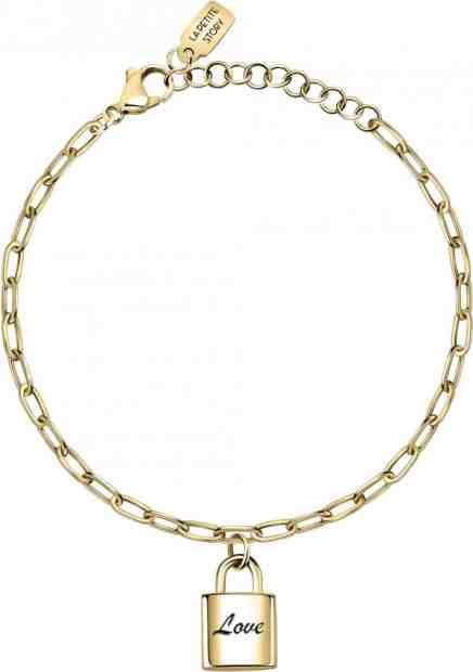 La Petite Story Ocelový náramek s visacím zámečkem Love LPS05ASD18 + 2 měsíce na vrácení zboží