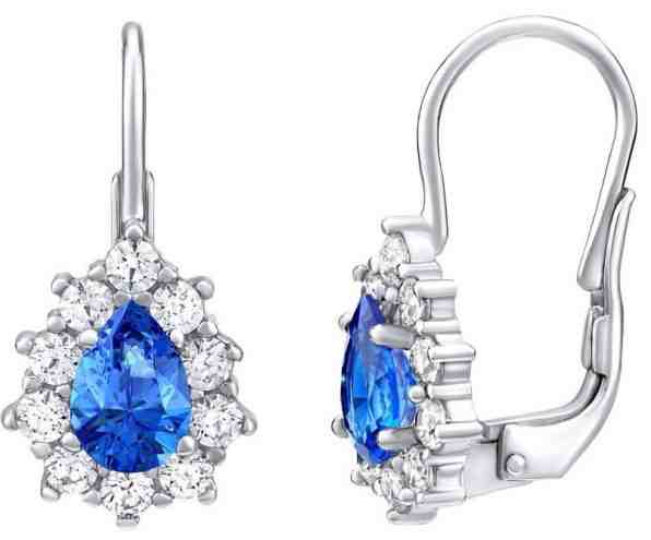 Silvego Stříbrné náušnice s modrými Swarovski® zirkony SILVEGO31866M + 2 měsíce na vrácení zboží