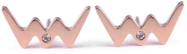 Vuch Elegantní bronzové náušnice s krystalem Weery Rose Gold + 2 měsíce na vrácení zboží