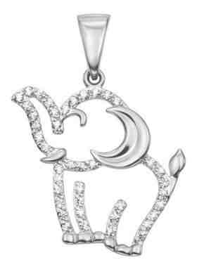 JVD Stříbrný přívěsek Slon se zirkony SVLP0687XH2BI00 + 2 měsíce na vrácení zboží