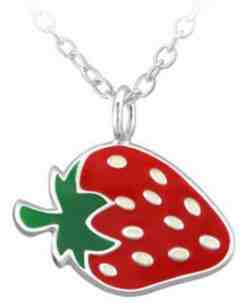 JVD Stříbrný náhrdelník s jahodou SVLN0393SH2JA38 + 2 měsíce na vrácení zboží