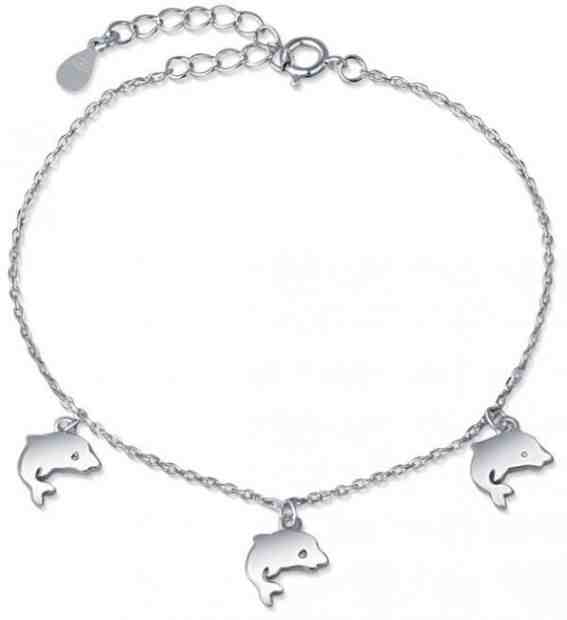JVD Stříbrný náramek s přívěsky delfínů SVLB0394SH2DE16 + 2 měsíce na vrácení zboží