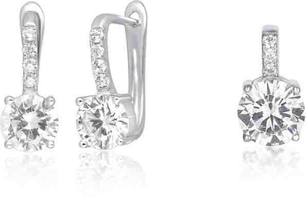 JVD Stříbrná sada šperků se zirkony (náušnice, přívěsek) SVLS0036SH2BI00 + 2 měsíce na vrácení zboží