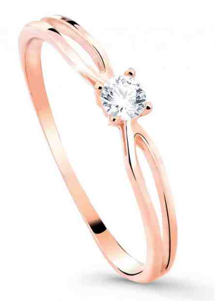 Cutie Jewellery Něžný třpytivý prsten z růžového zlata Z8027-10-X-4 59 mm + 2 měsíce na vrácení zboží
