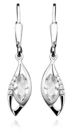 JVD Třpytivé stříbrné náušnice se zirkony SVLE0059SH8BI00 + 2 měsíce na vrácení zboží