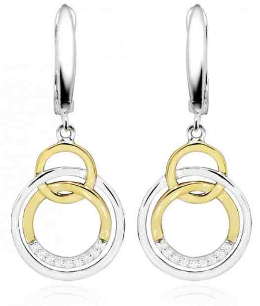 JVD Stříbrné bicolor náušnice SVLE0353SH8BK00 + 2 měsíce na vrácení zboží